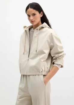 Blouson mit Kapuze loose aus Brushed Cotton Twill