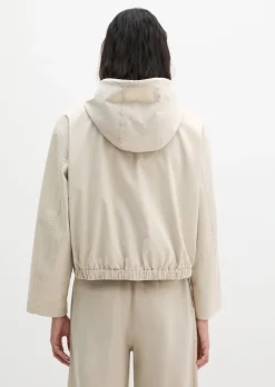 Blouson mit Kapuze loose aus Brushed Cotton Twill