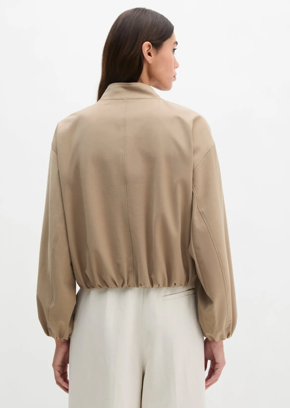 Blouson shaped cropped aus Technical Wool Blend