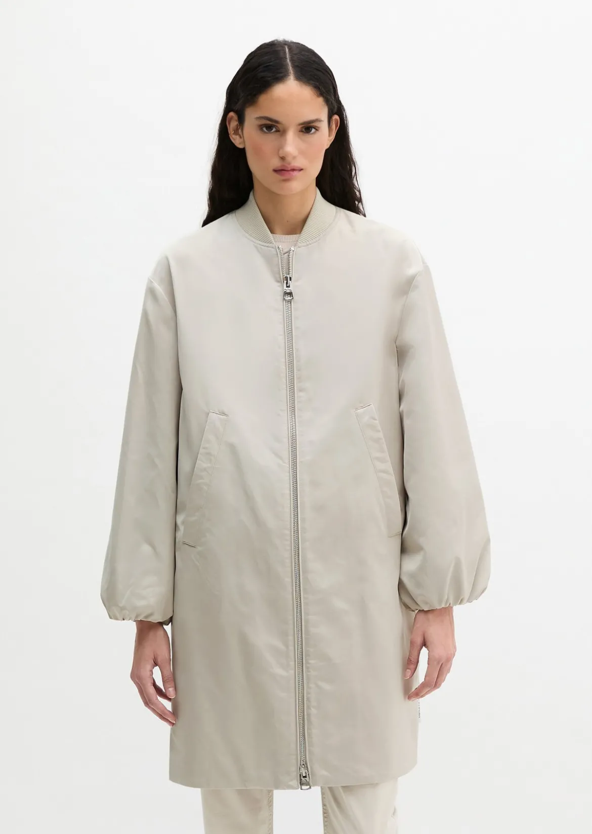 Blouson-Mantel im Aviator-Stil regular aus recyceltem Polyester-Twill