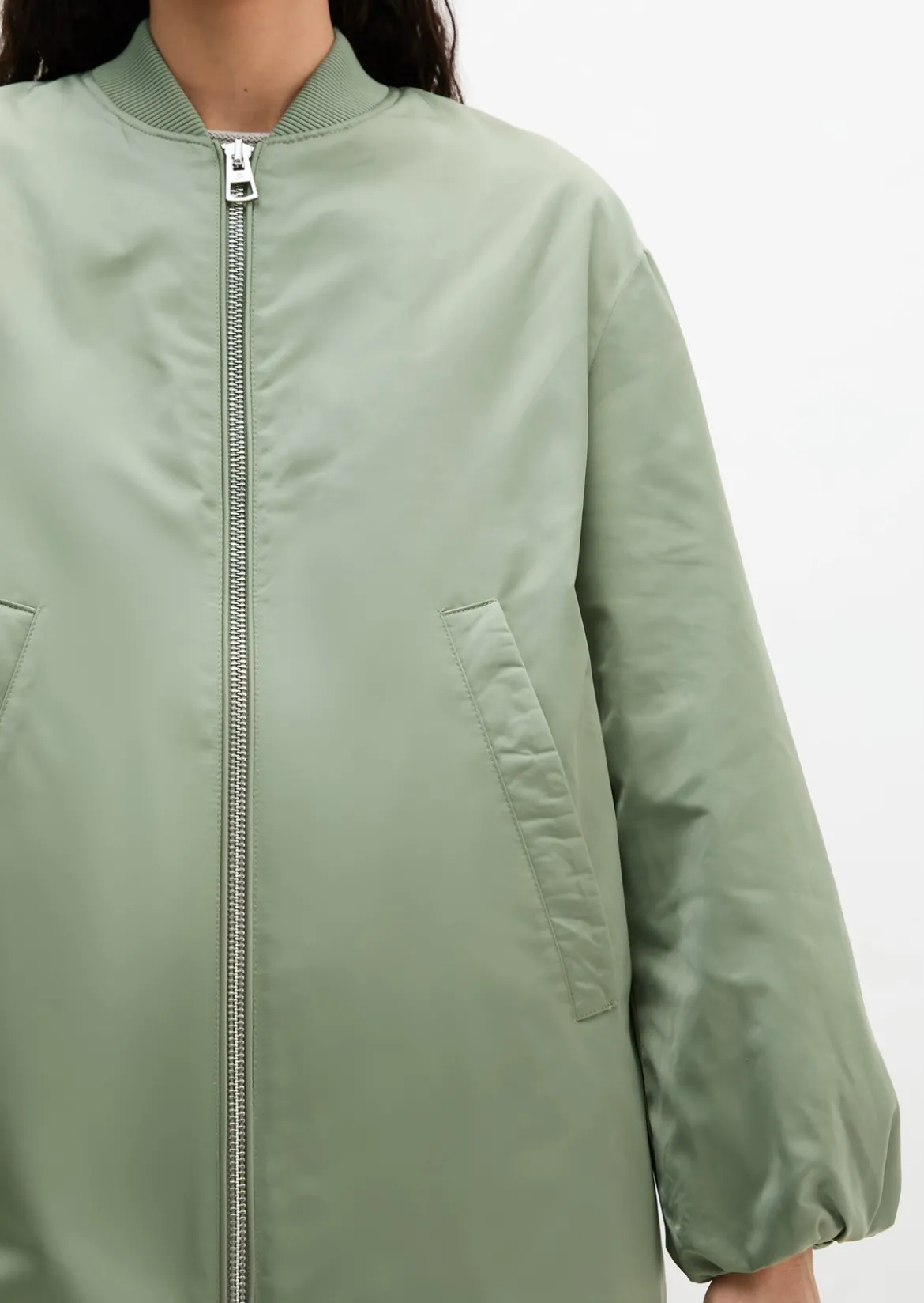 Blouson-Mantel im Aviator-Stil regular aus recyceltem Polyester-Twill