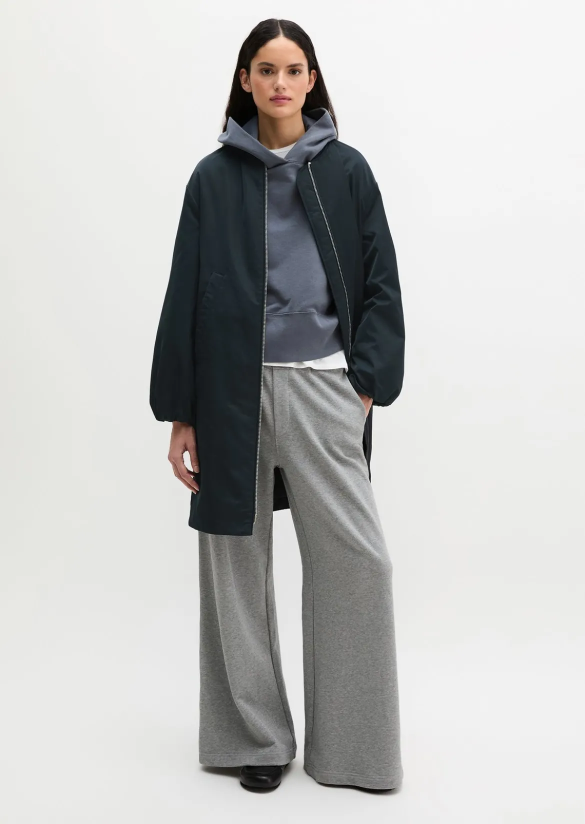 Blouson-Mantel im Aviator-Stil regular aus recyceltem Polyester-Twill