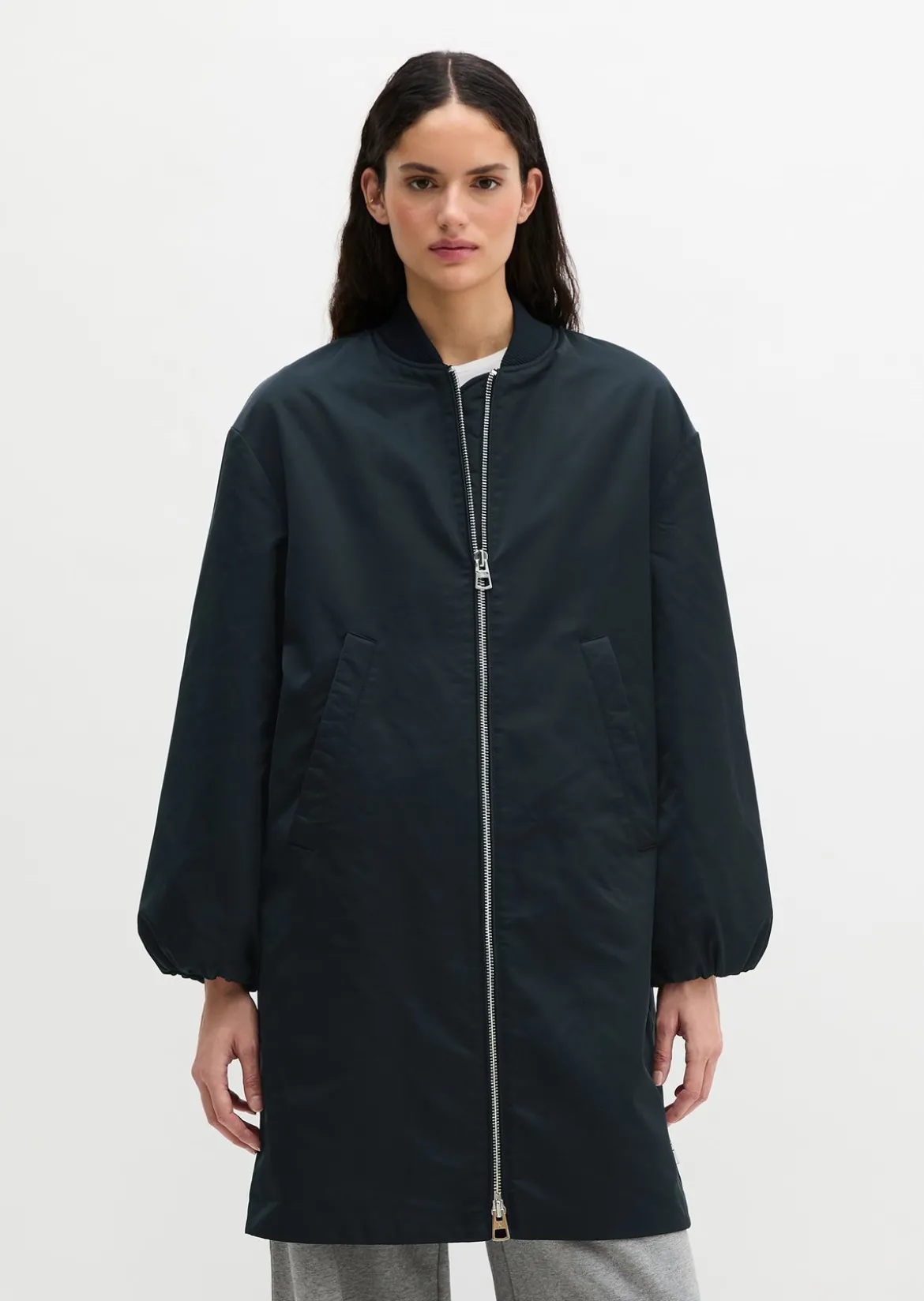 Blouson-Mantel im Aviator-Stil regular aus recyceltem Polyester-Twill