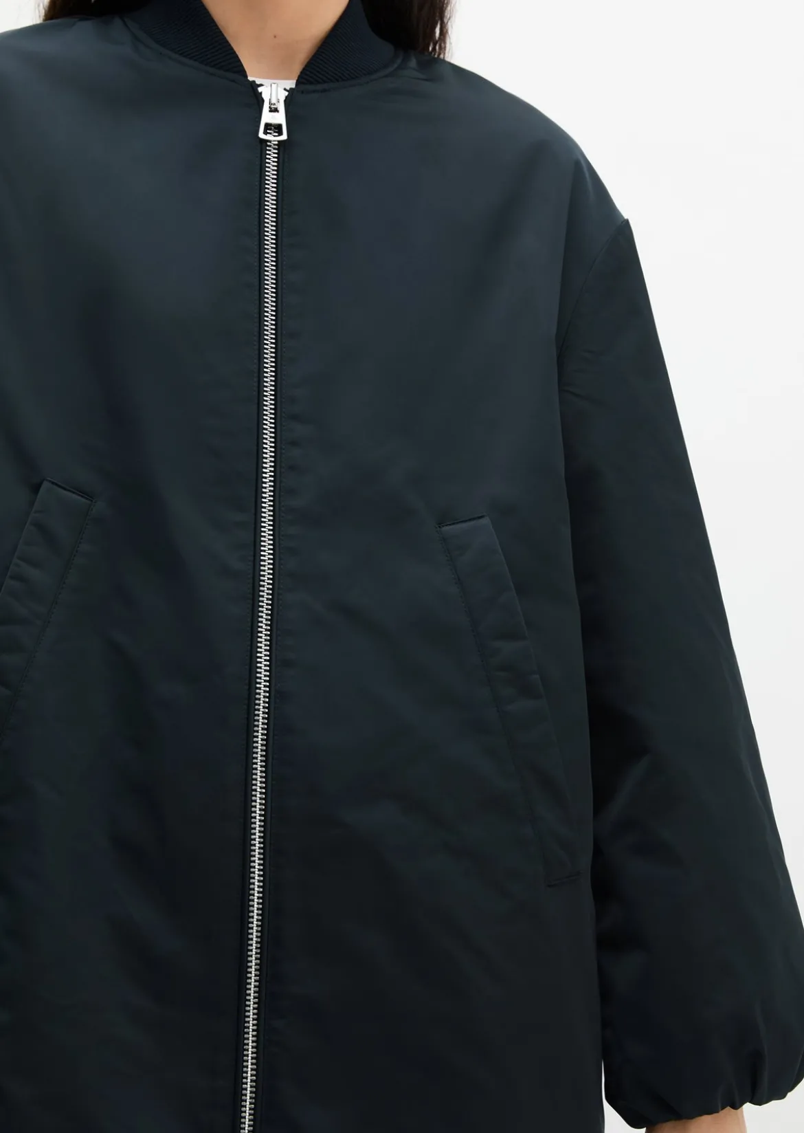 Blouson-Mantel im Aviator-Stil regular aus recyceltem Polyester-Twill
