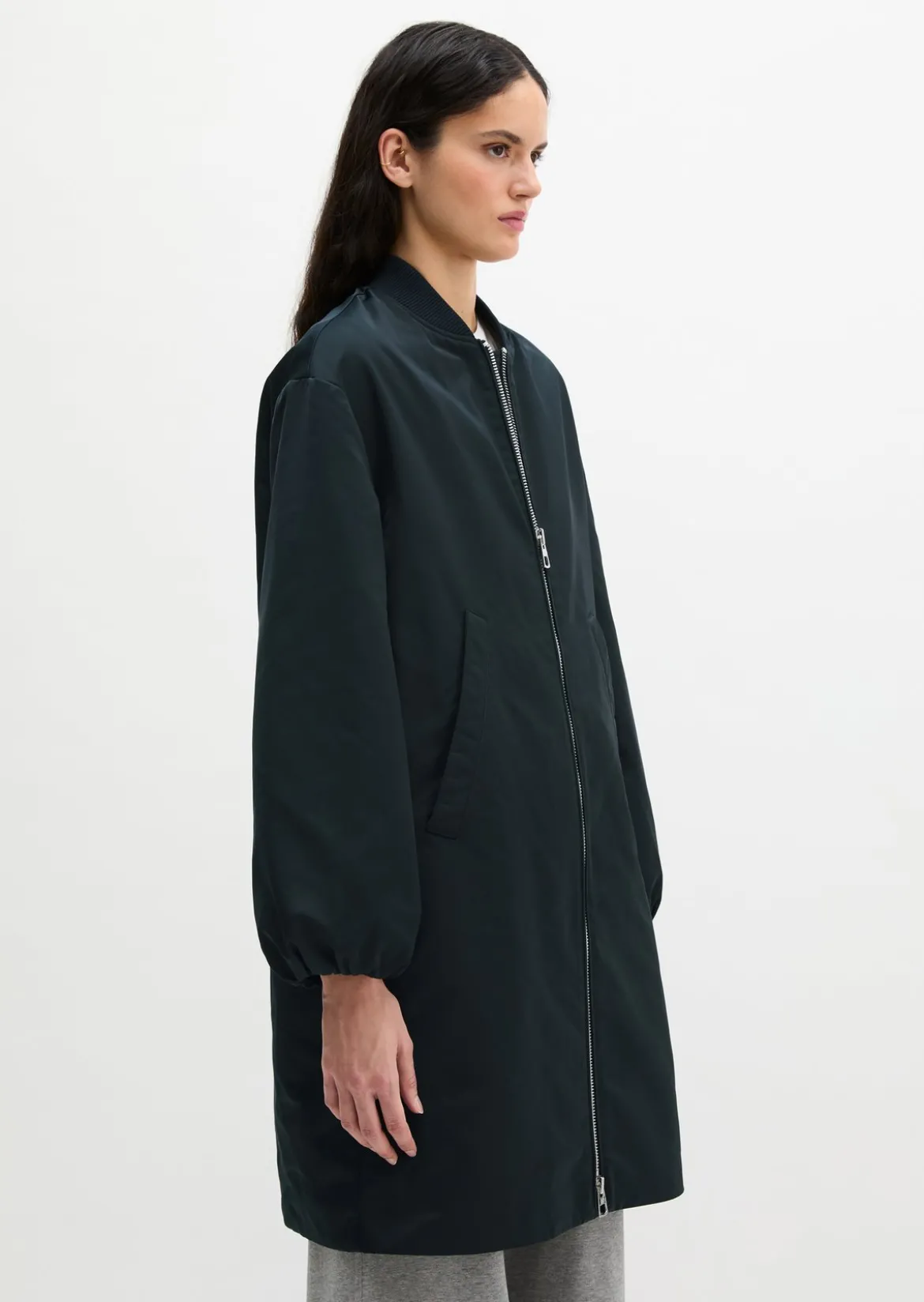 Blouson-Mantel im Aviator-Stil regular aus recyceltem Polyester-Twill
