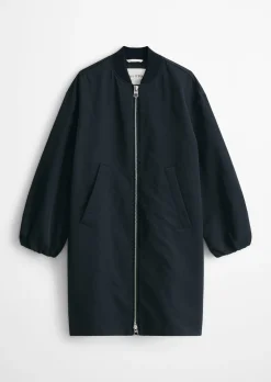 Blouson-Mantel im Aviator-Stil regular aus recyceltem Polyester-Twill