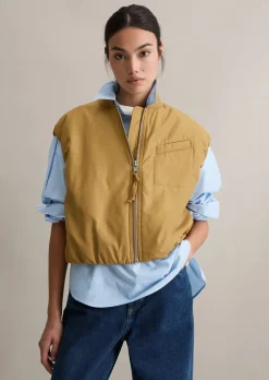 Blouson-Weste im Aviator-Stil relaxed cropped aus recyceltem Polyester