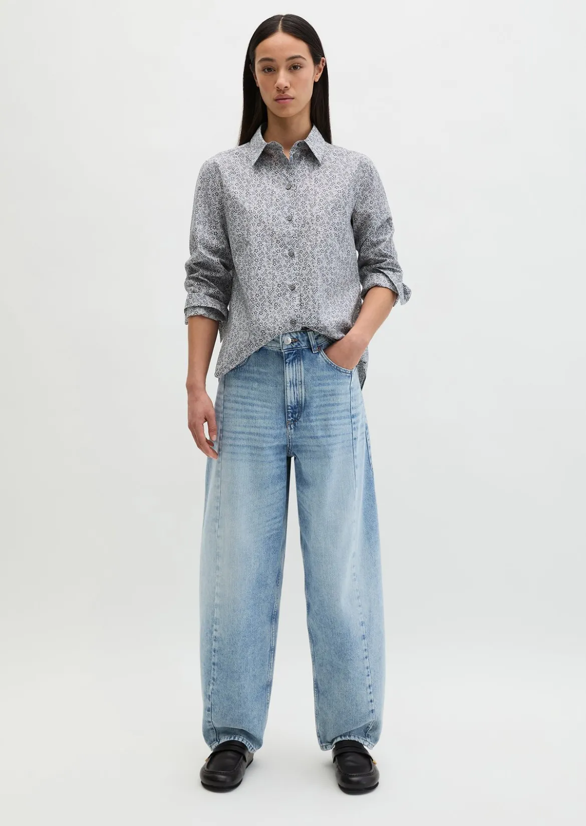 Bluse A-Shape aus Papertouch-Popeline