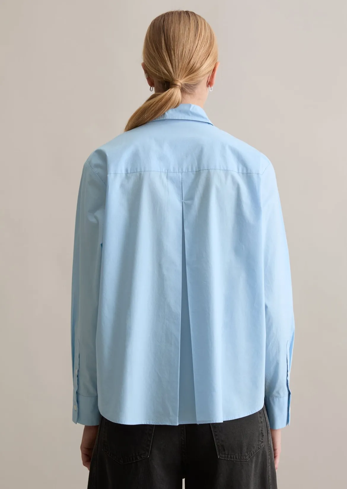 Bluse im Polo-Stil relaxed aus softem Popeline