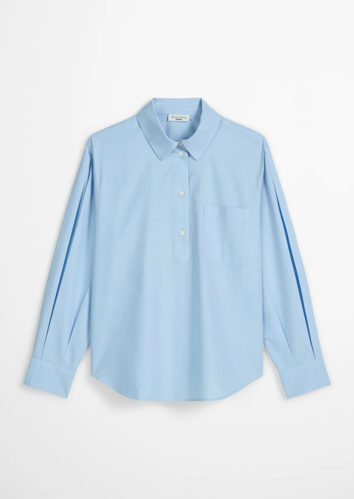 Bluse im Polo-Stil relaxed aus softem Popeline