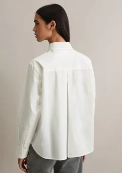 Bluse im Polo-Stil relaxed aus softem Popeline