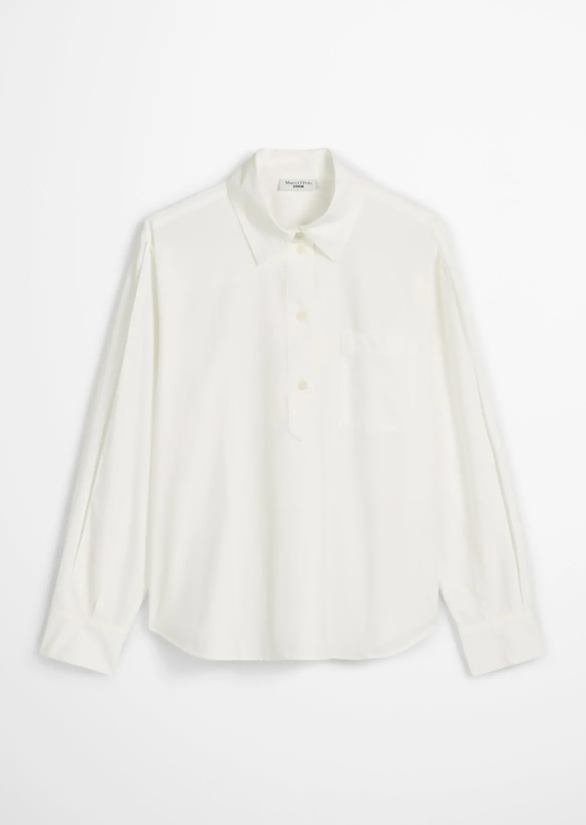 Bluse im Polo-Stil relaxed aus softem Popeline