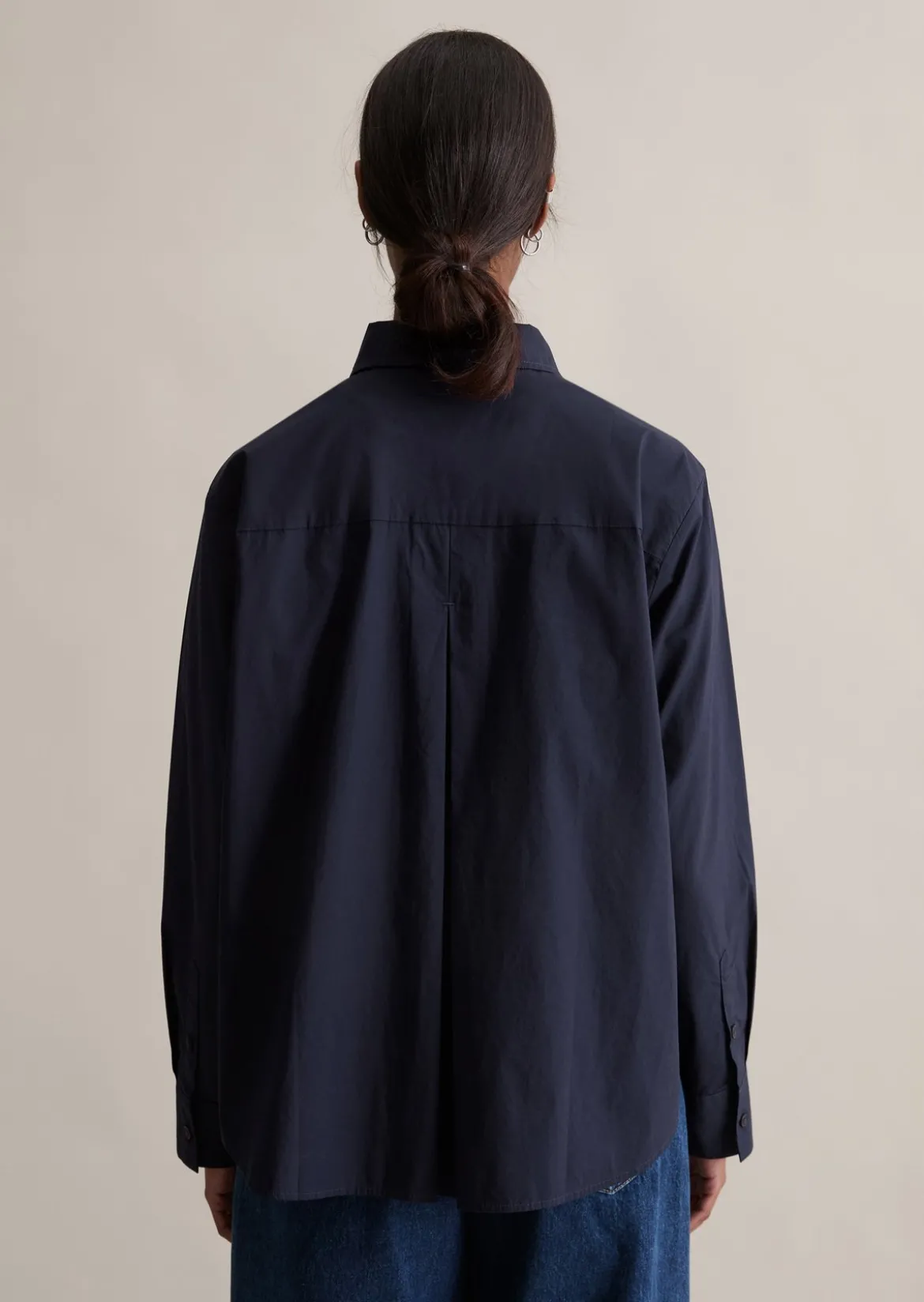 Bluse im Polo-Stil relaxed aus softem Popeline