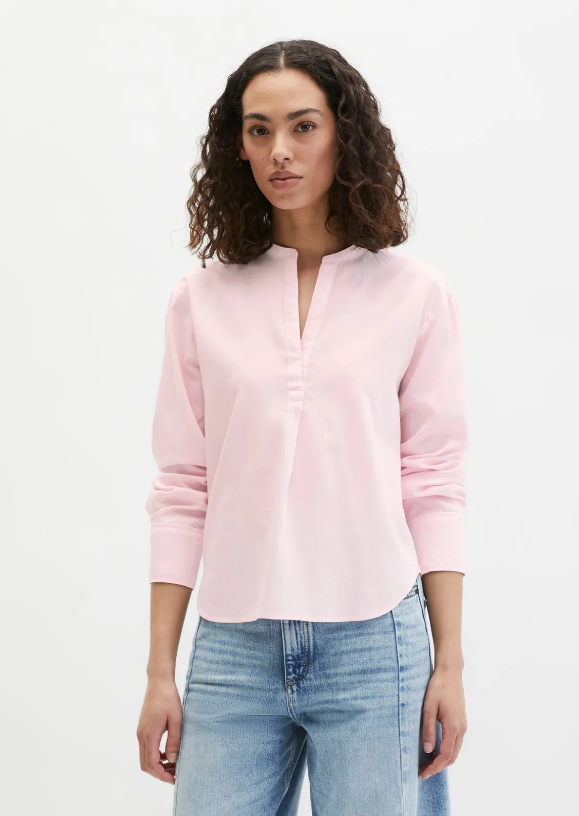 Bluse loose aus Baumwoll-Satin