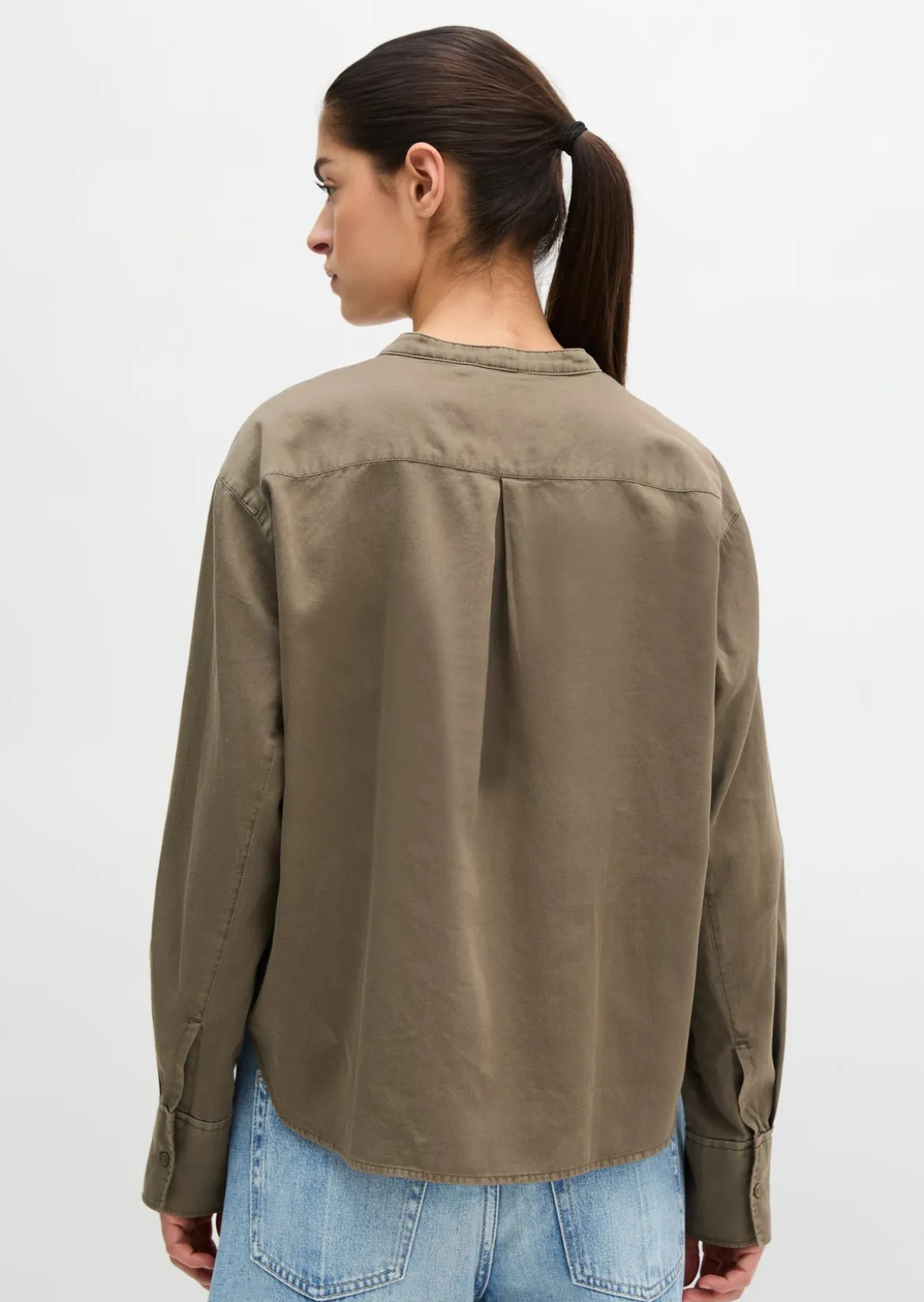 Bluse loose aus Baumwoll-Satin