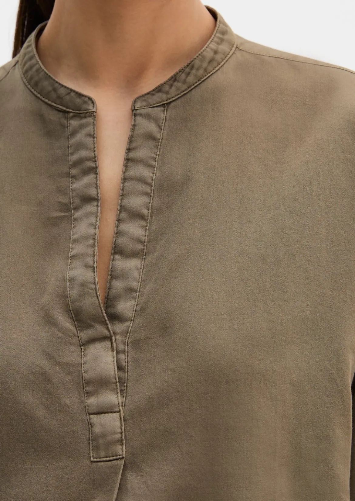 Bluse loose aus Baumwoll-Satin