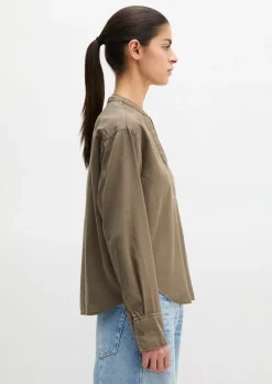 Bluse loose aus Baumwoll-Satin