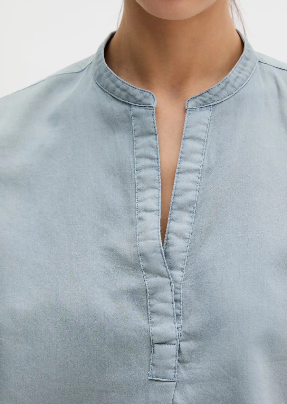 Bluse loose aus Baumwoll-Satin