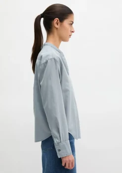 Bluse loose aus Baumwoll-Satin