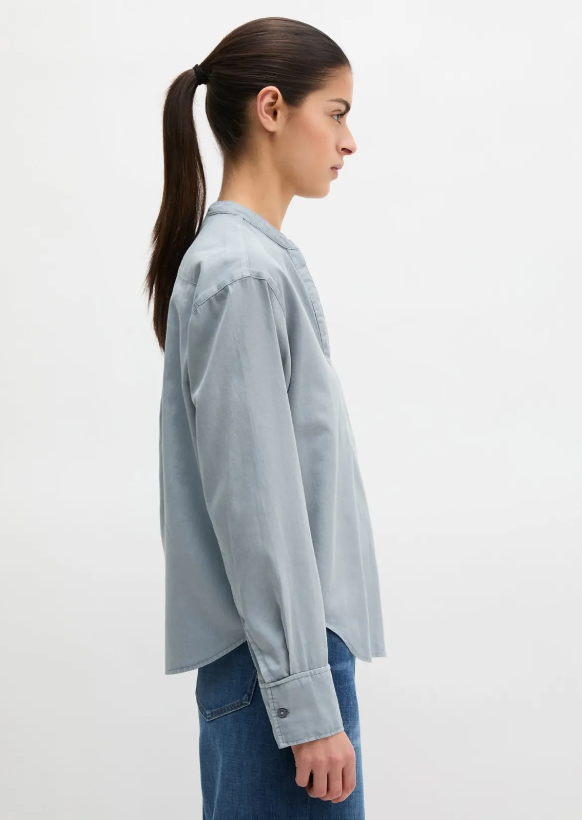 Bluse loose aus Baumwoll-Satin