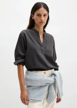 Bluse loose aus Baumwoll-Satin