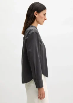 Bluse loose aus Baumwoll-Satin