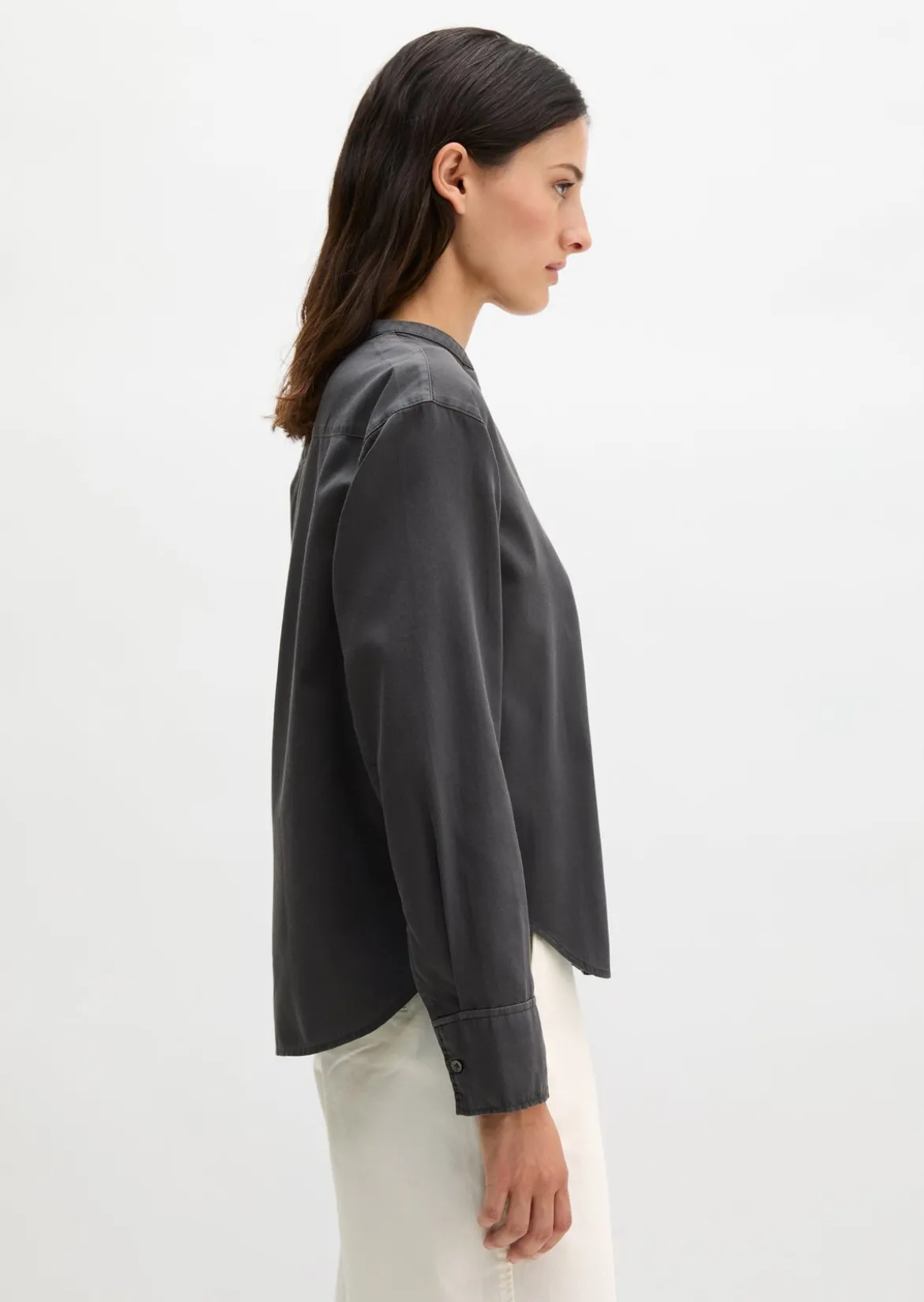 Bluse loose aus Baumwoll-Satin