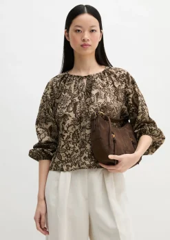 Bluse loose aus bedrucktem Baumwoll-Voile