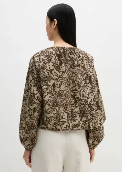 Bluse loose aus bedrucktem Baumwoll-Voile