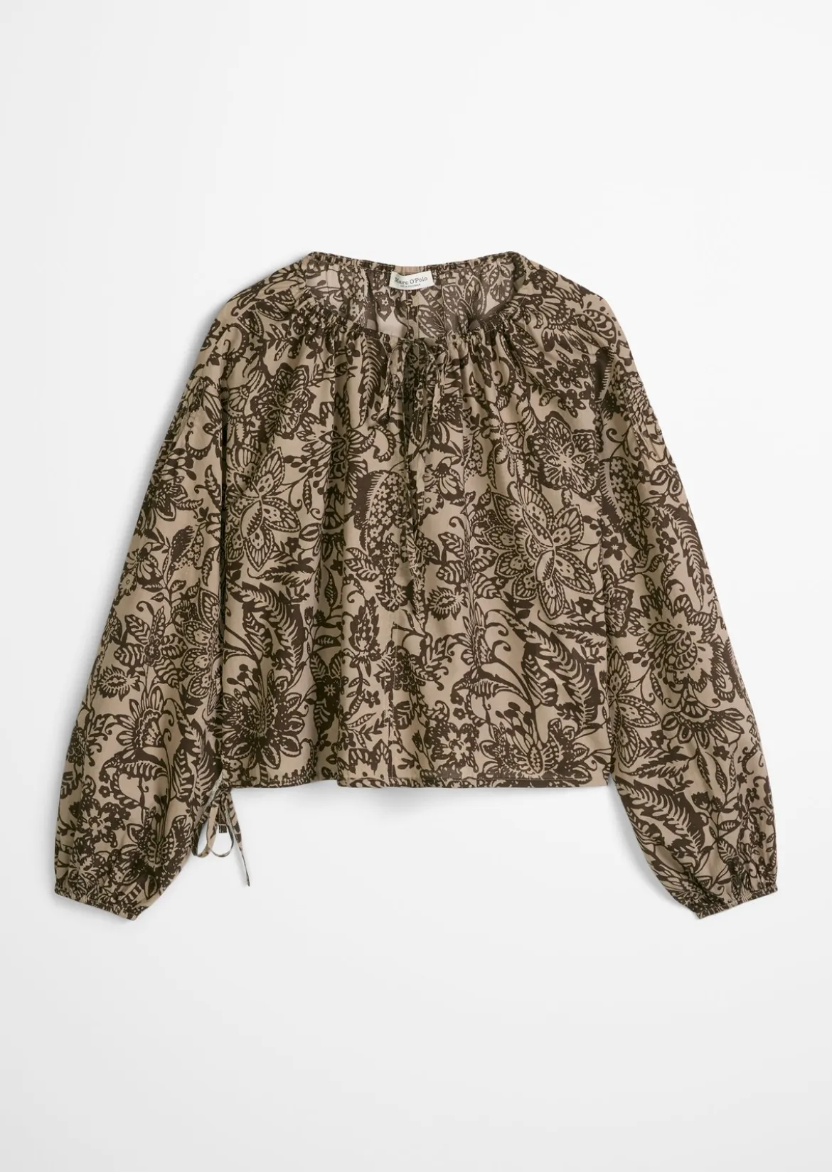 Bluse loose aus bedrucktem Baumwoll-Voile