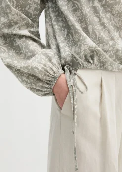 Bluse loose aus bedrucktem Baumwoll-Voile