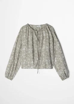 Bluse loose aus bedrucktem Baumwoll-Voile