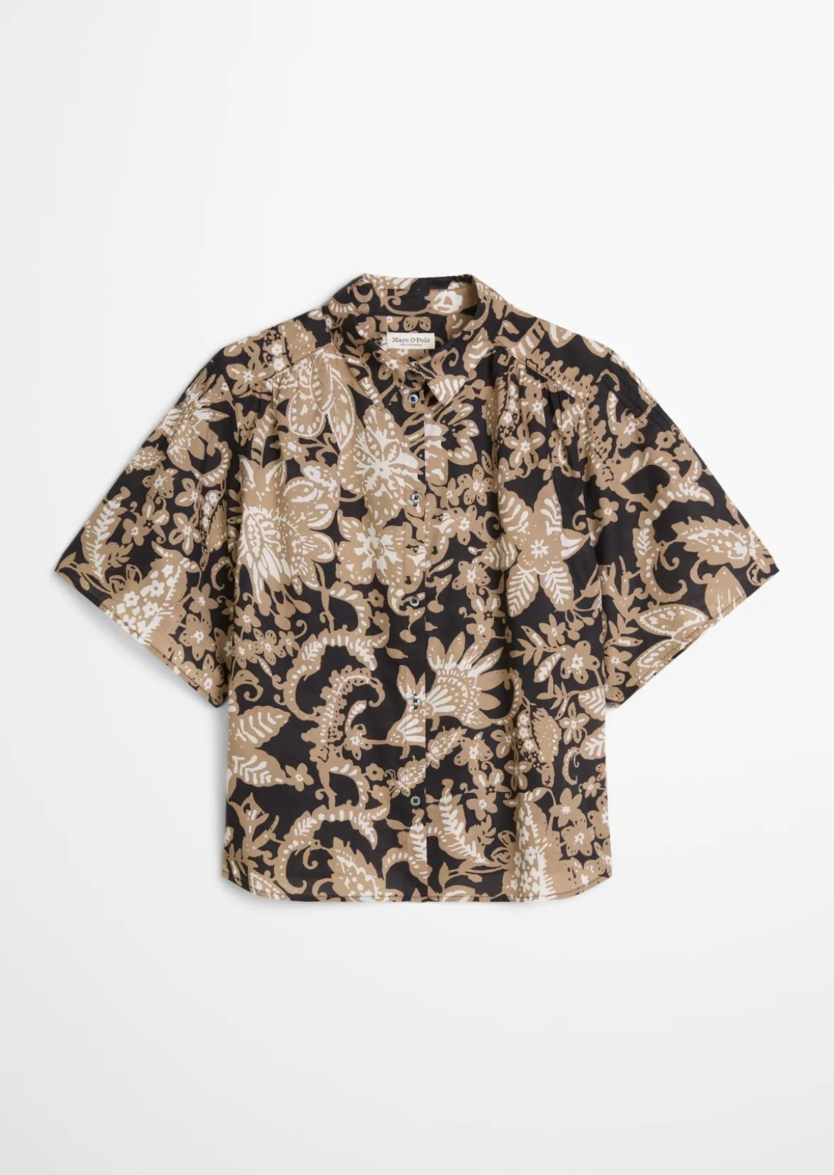 Bluse loose aus bedrucktem Baumwoll-Voile