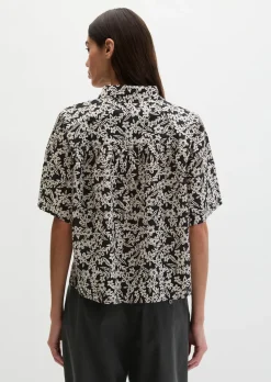 Bluse loose aus bedrucktem Baumwoll-Voile