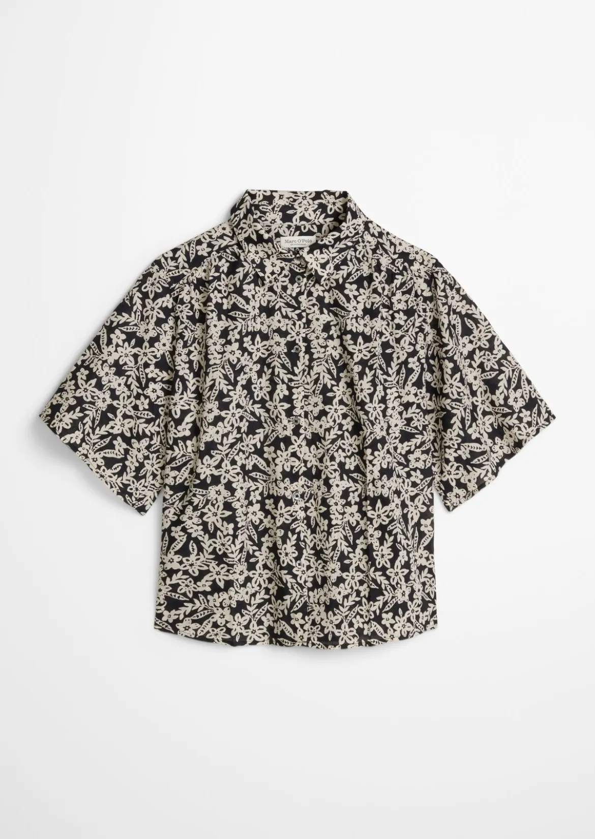 Bluse loose aus bedrucktem Baumwoll-Voile