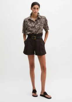 Bluse loose aus bedrucktem Baumwoll-Voile