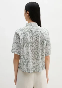 Bluse loose aus bedrucktem Baumwoll-Voile