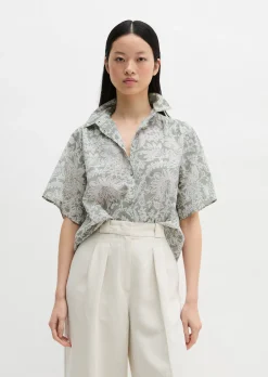 Bluse loose aus bedrucktem Baumwoll-Voile