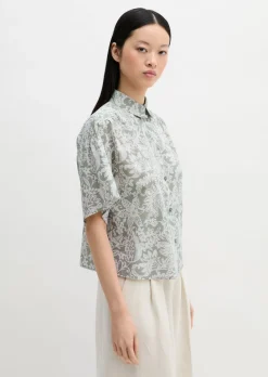 Bluse loose aus bedrucktem Baumwoll-Voile