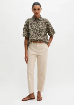Bluse loose aus bedrucktem Baumwoll-Voile