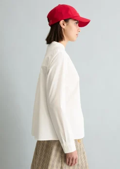 Bluse mit Falten-Detail regular aus reiner Bio-Baumwolle