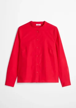 Bluse mit Falten-Detail regular aus reiner Bio-Baumwolle