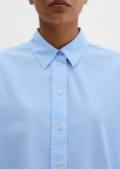 Bluse regular aus Baumwoll-Chambray