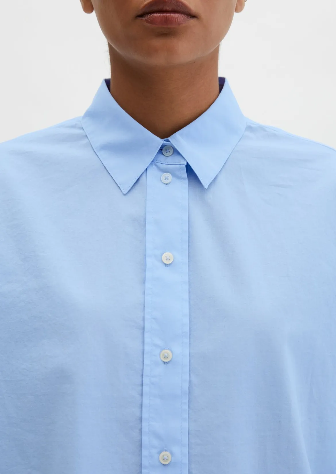 Bluse regular aus Baumwoll-Chambray