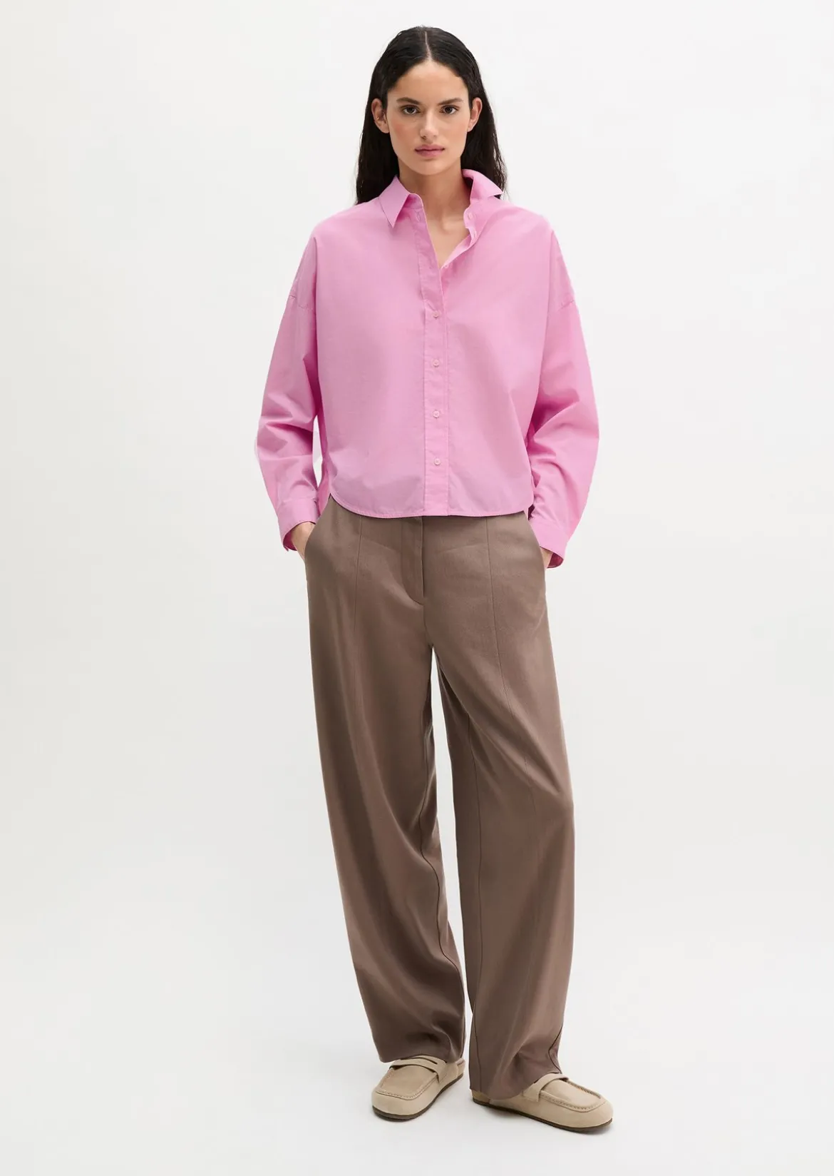 Bluse regular aus Baumwoll-Chambray