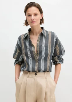 Bluse regular aus weicher Ramiefaser