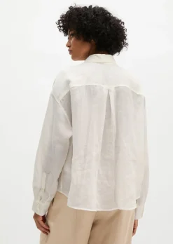 Bluse regular aus weicher Ramiefaser