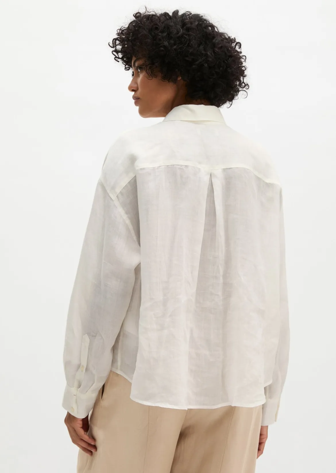 Bluse regular aus weicher Ramiefaser