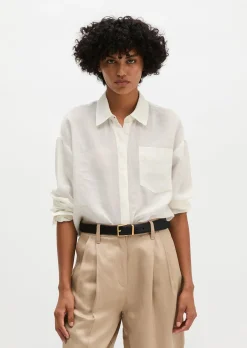 Bluse regular aus weicher Ramiefaser