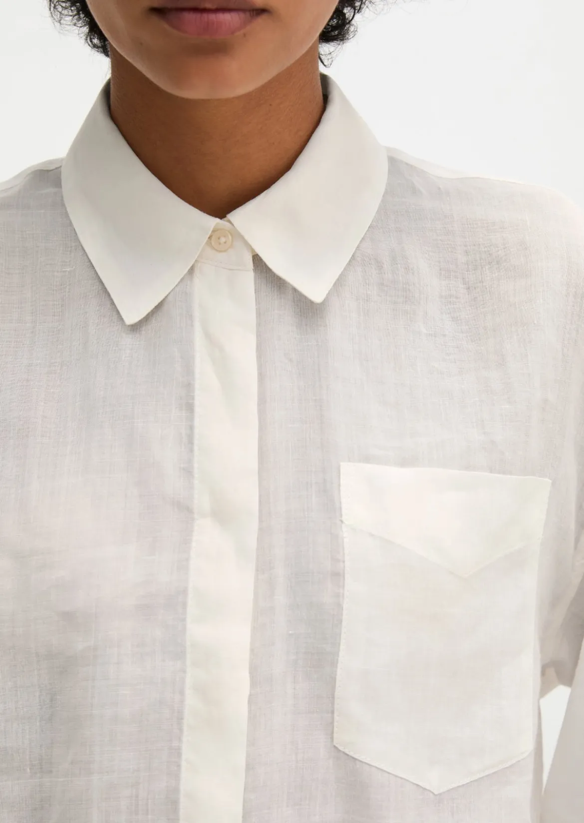 Bluse regular aus weicher Ramiefaser